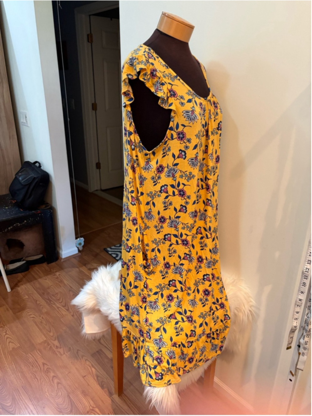 Croft & Barrow Floral Sleeveless Nightgown Dress Size 1X NWT Yellow Modal Blend - Picture 3 of 14